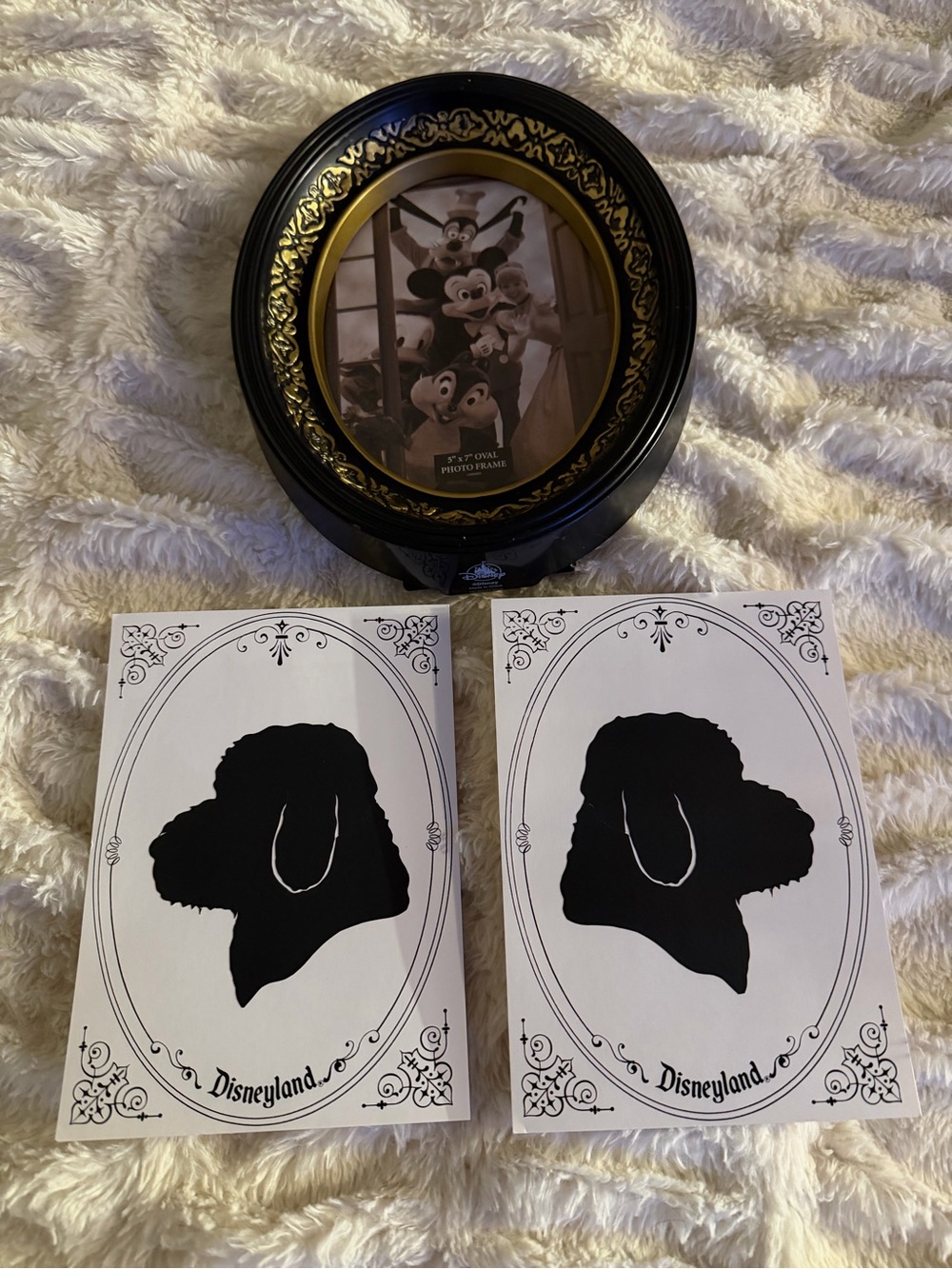 Disney Black & Gold Decorative Pet Frame with Black Silhouette Prints